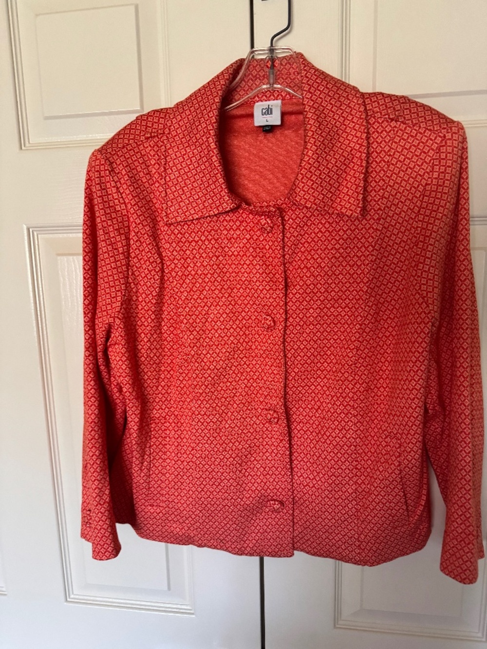 Cabi orange pattern stretch jacket L